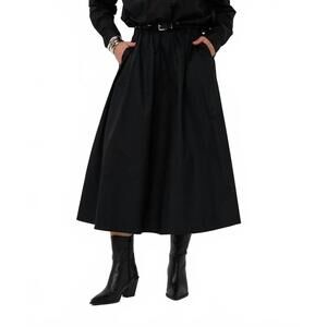 NEW ESQUALO poplin maxi skirt in black